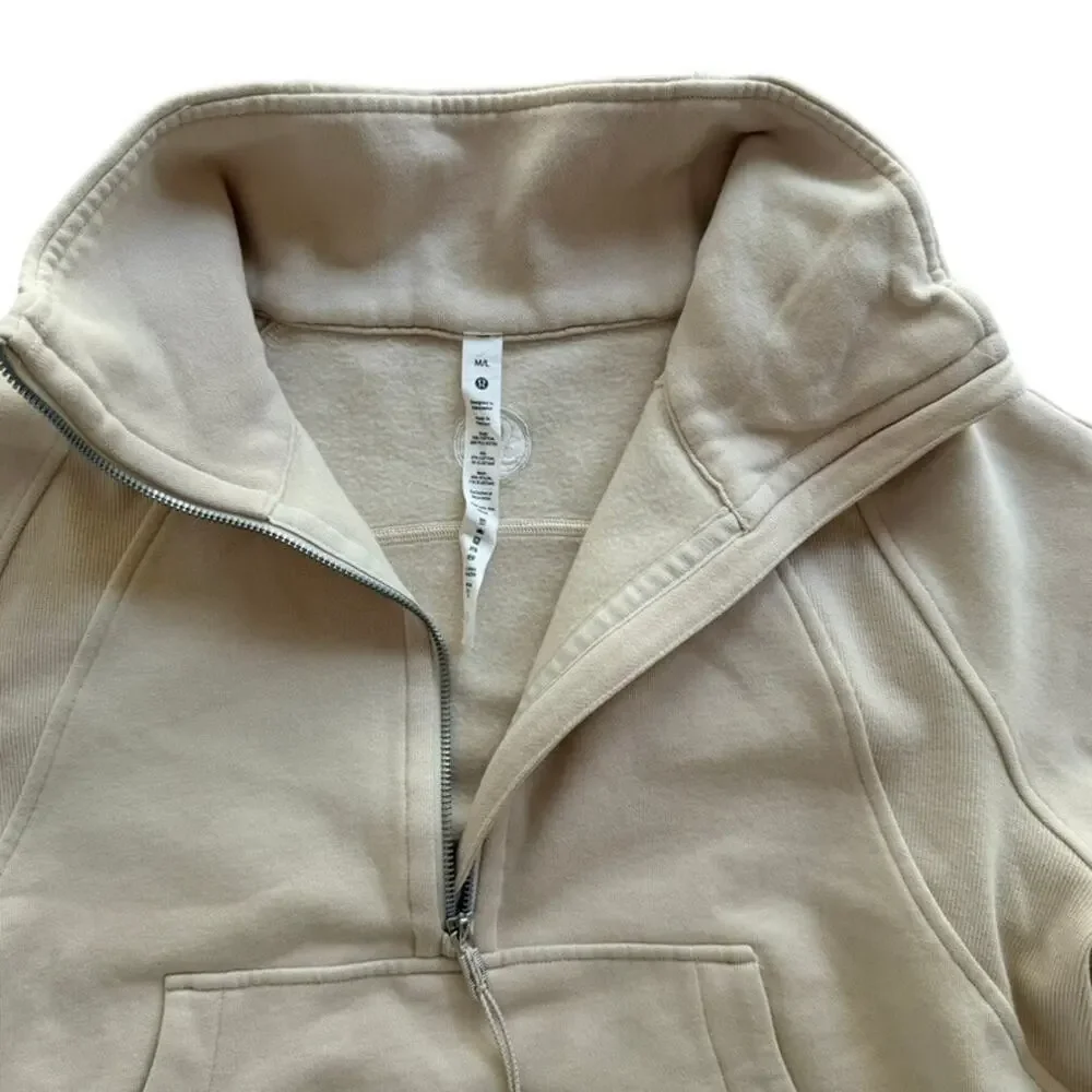 Lululemon Scuba Oversized Funnel Neck Sweatshirt Natural Ivory Size M/L Fleece